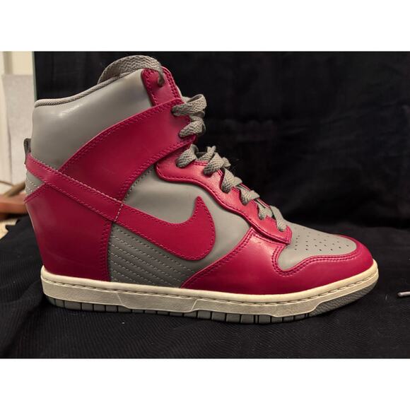 Nike Dunk Sky Hi 528899 001 Medium Grey /Sport Fuchsia-Sail Wmn Sz 10 Wedge 2012 - Picture 6 of 11